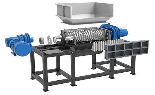Double-Shaft Industrial Waste Shredder Structural Diagram