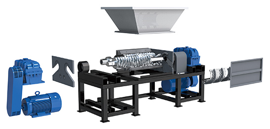 Double Rotor Fine Shredder Structural Diagram